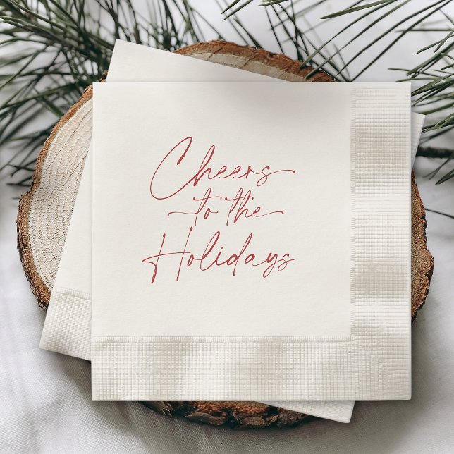 Guardanapo De Papel Minimal Christmas Napkin “Cheers to the Holidays” (Criador carregado)