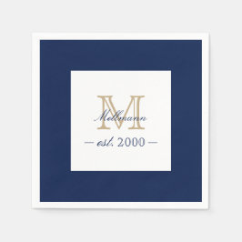 Guardanapo De Papel Minimal Elegant Gold Monogram Family Year Est.