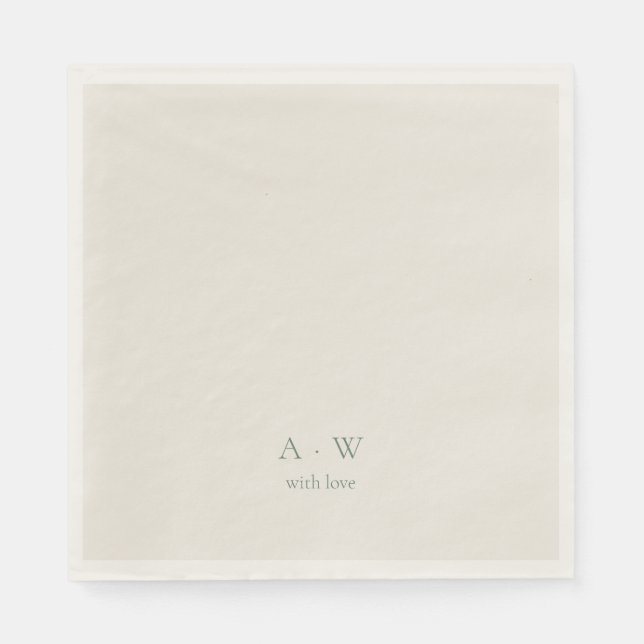 Guardanapo De Papel Minimal Monogram Wedding Napkins – with Love (Frente)