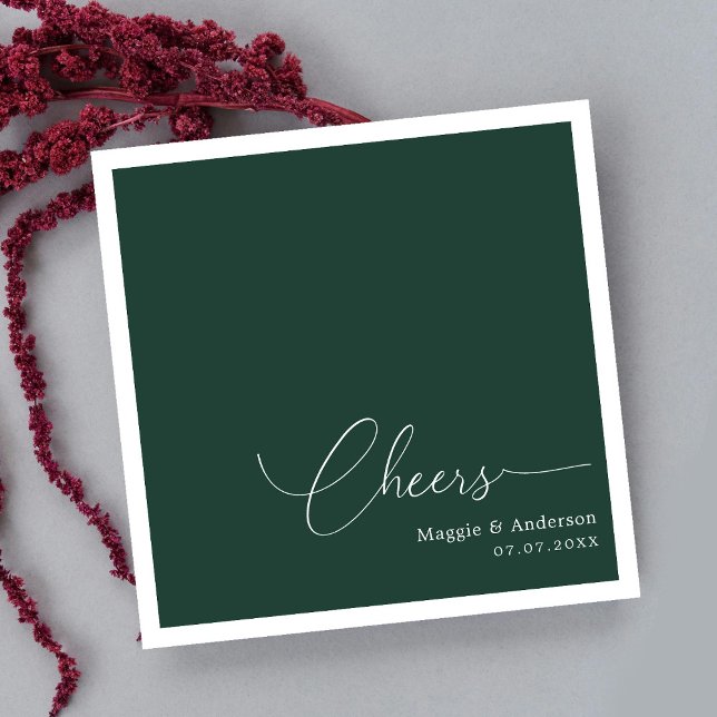 Guardanapo De Papel Minimalismo monograma: alegria ao feliz Casal (Monogrammed Minimalism: Cheers to the Happy Couple Napkins)