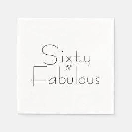 Guardanapo De Papel Minimalist Black 60 & Fabulous 60th Birthday Party