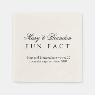 Guardanapo De Papel Minimalist Black and White Fun Fact Wedding