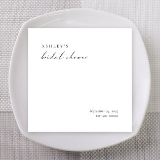 Guardanapo De Papel Minimalist Bridal Shower Napkins | Modern Elegant