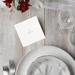 Guardanapo De Papel Minimalist Eucalyptus Wedding Cocktail Napkin