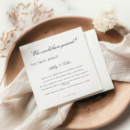 Guardanapo De Papel Minimalist Fun Facts About The Newlyweds Wedding 