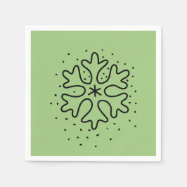 Guardanapo De Papel Minimalist handdrawn snowflake