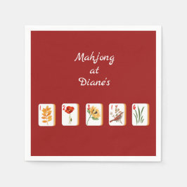 Guardanapo De Papel Minimalist Mahjong Flower Tiles Paper Napkin