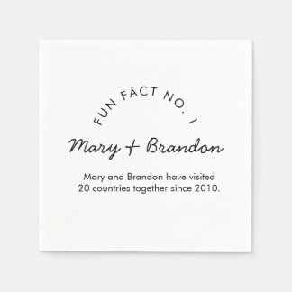 Guardanapo De Papel Minimalist Modern Typography Fun Fact Wedding