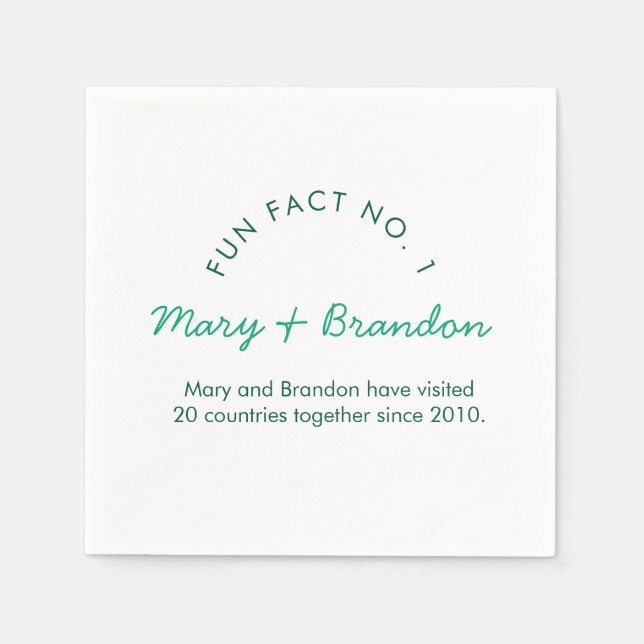 Guardanapo De Papel Minimalist Modern Typography Fun Fact Wedding (Frente)