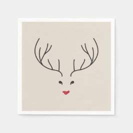 Guardanapo De Papel minimalist reindeer face