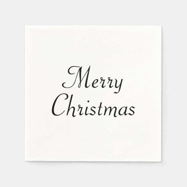 Guardanapo De Papel Minimalist Script Merry Christmas Christmas Party (Frente)