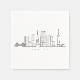 Guardanapo De Papel Minimalist Tokyo Skyline Illustration