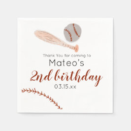 Guardanapo De Papel Minimalist Vintage Baseball Birthday Party