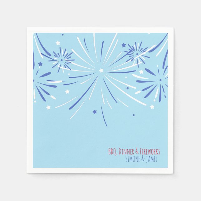 Guardanapo de papel minimalista azul céu (Frente)