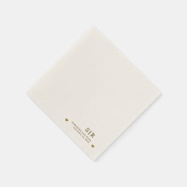 Guardanapo de papel minimalista bege com dourado