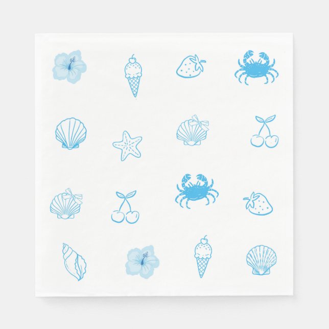 Guardanapo De Papel Minimalista da Praia Grega (Frente)