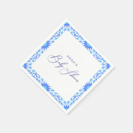 Guardanapo De Papel Minimalista do Chá de fraldas azul italiano
