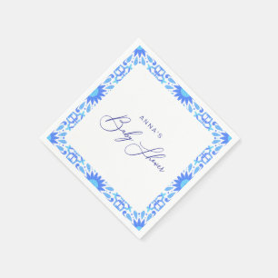 Guardanapo De Papel Minimalista do Chá de fraldas azul italiano
