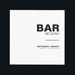 Guardanapo De Papel Minimalista Elegante Bar Formal Mitzvah Napkins<br><div class="desc">Estes guardanapos minimalistas elegantes e elegantes são perfeitos para uma simples celebração religiosa. A design de uma bela fonte em um fundo branco para elogiar seu evento.</div>