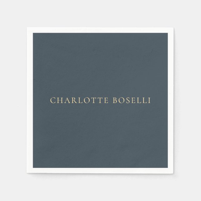 Guardanapo De Papel Minimalista Elegante Clássico Profissional Carvão (Frente)