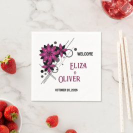 Guardanapo De Papel Minimalista elegante luxo moderno floral Borgonha