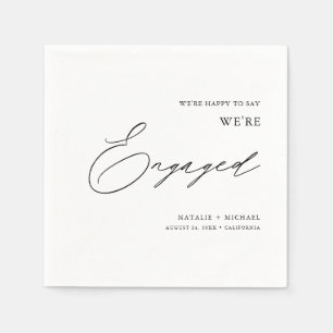 Guardanapo De Papel Minimalista Estamos em Festa de noivado personaliz