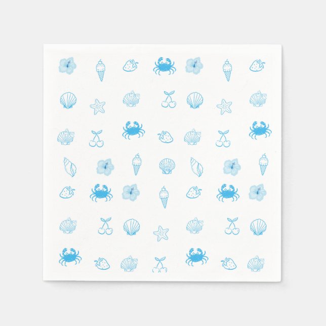 Guardanapo De Papel Minimalista Praia Grega (Frente)