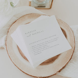 Guardanapo De Papel Minimalista Sage Verde Casamento Fatos de Napkins