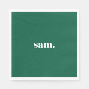 Guardanapo De Papel Minimalista texto personalizado negrito verde