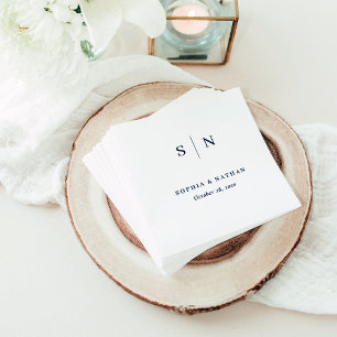 Guardanapo De Papel Mínimo e Chic Azul branco e Marinho