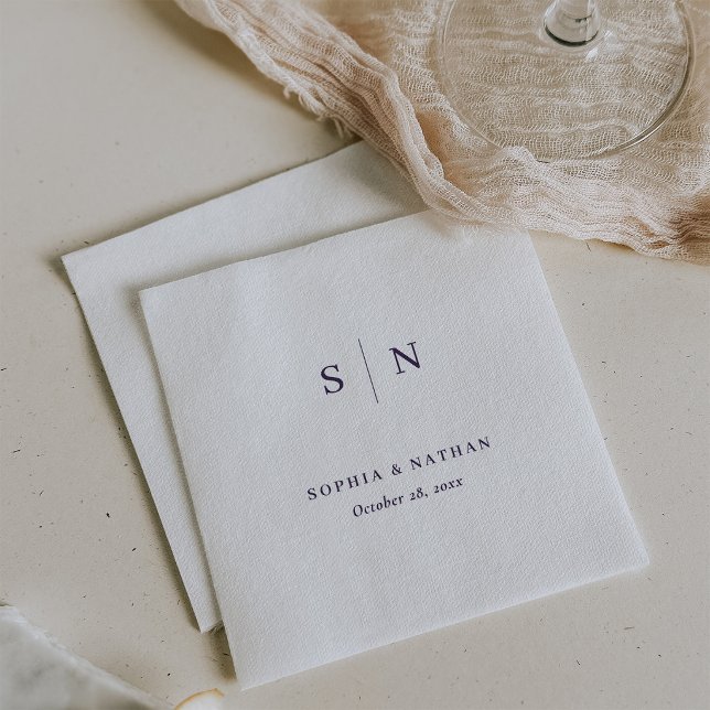 Guardanapo De Papel Mínimo e Chic | Casamento Branco e Roxo (Criador carregado)