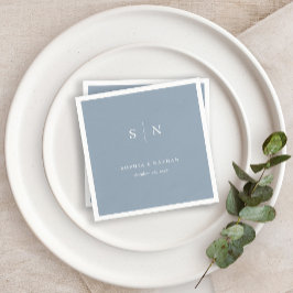 Guardanapo De Papel Mínimo e Chic | Casamento de Dusty Blue