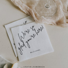 Guardanapo De Papel Mínimo Moderno Estamos tão contentes que você está