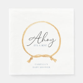 Guardanapo De Papel Mínimo Náutico Chá de fraldas Ahoy Boy