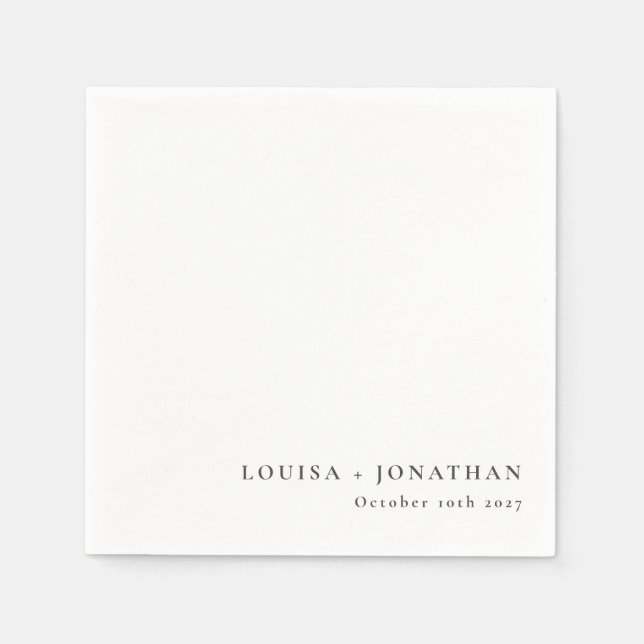 Guardanapo De Papel Mínimo Personalizado de Tendência Branca Preta Ele (Frente)