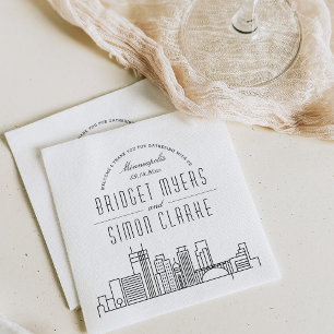 Guardanapo De Papel Minneapolis Deco Skyline Casamento Nápoles