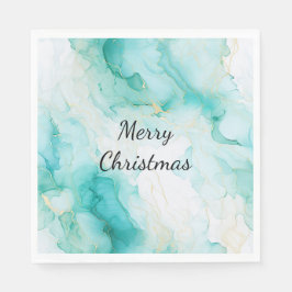 Guardanapo De Papel Mint Aqua Pearl Dourado Marble