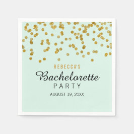 Guardanapo De Papel Mint Dourado Glitter confetti Bachelorette Napkins