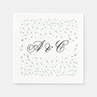 Guardanapo De Papel Mint e Silver Party Napkins