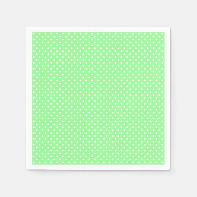 Guardanapo De Papel Mint Green Bolinhas Pattern Napkins (Frente)