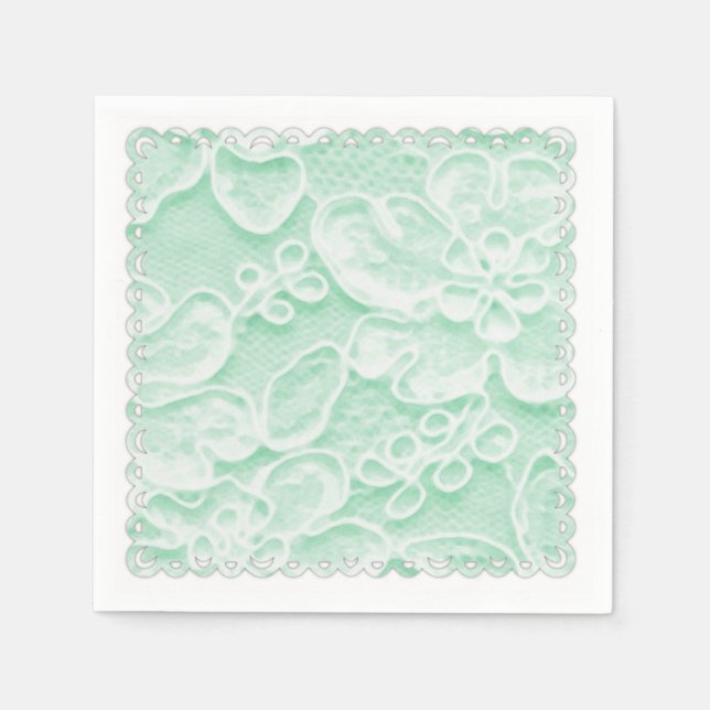 Guardanapo De Papel Mint Green Lace (Frente)