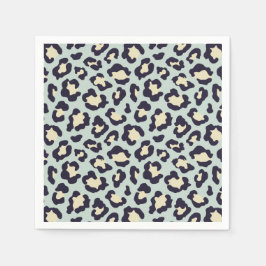Guardanapo De Papel Mint green lepard print