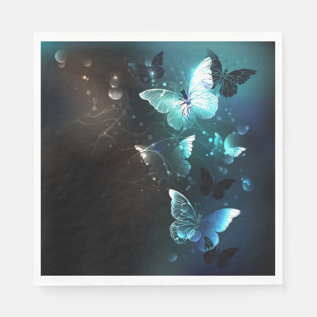 Guardanapo De Papel Mint Night Butterflies (Frente)