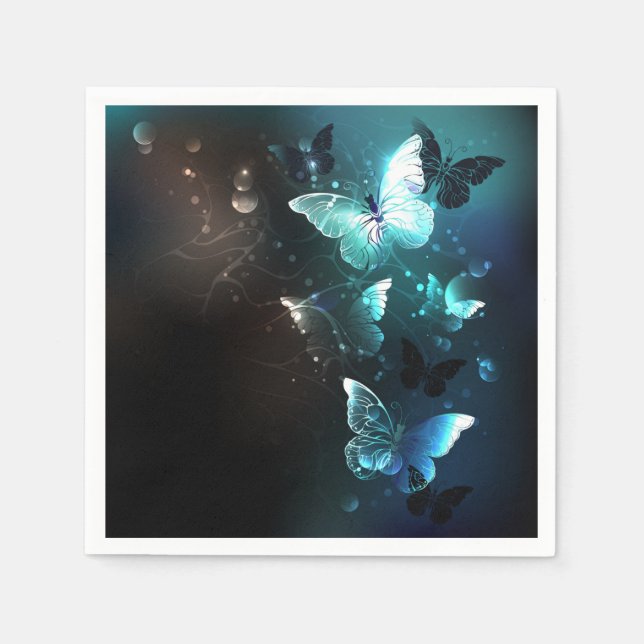 Guardanapo De Papel Mint Night Butterflies (Frente)