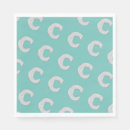 Guardanapo De Papel Mint Silver - Letra C