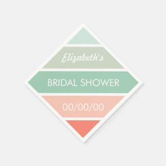 Guardanapo De Papel Mint to Coral Chá de panela Napkins