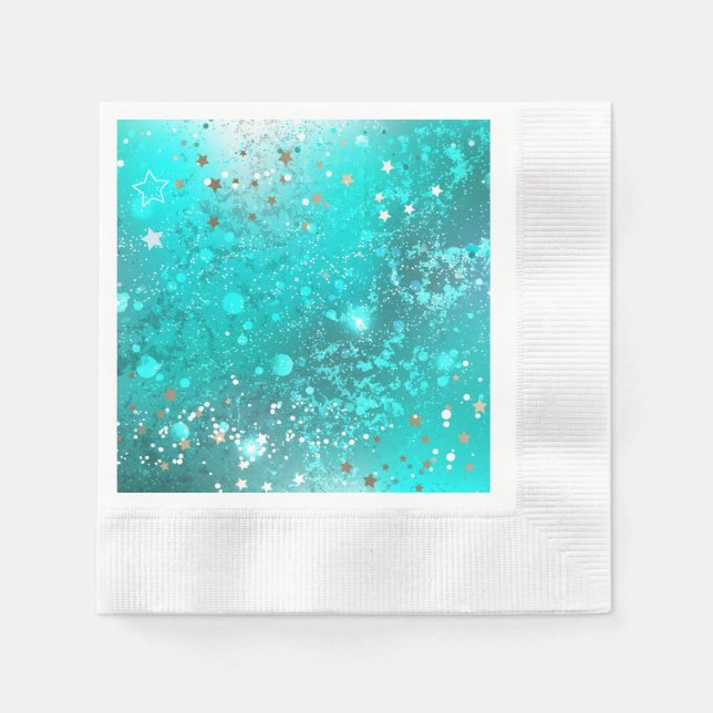 Guardanapo De Papel Mint Turquoise Foil Background (Frente)