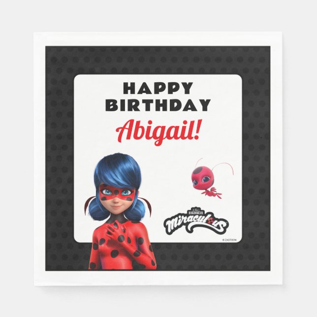 Guardanapo De Papel Miraculoso Ladybug Birthday (Frente)