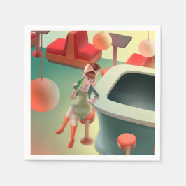 Guardanapo De Papel Miss Meow - Bar Noturno