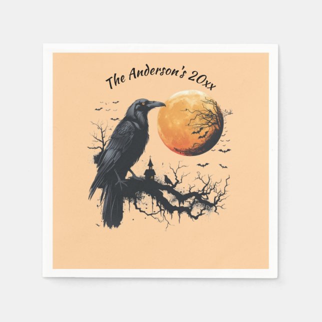 Guardanapo De Papel Misterioso Halloween Night Custom (Frente)